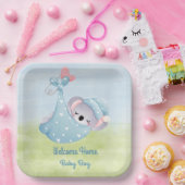 Welkom Baby Boy Papieren Bordje (Feest)