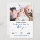 Welkom Baby Boy Photo Party Uitnodiging (Voorkant)
