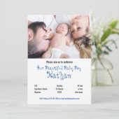 Welkom Baby Boy Photo Party Uitnodiging (Staand voorkant)