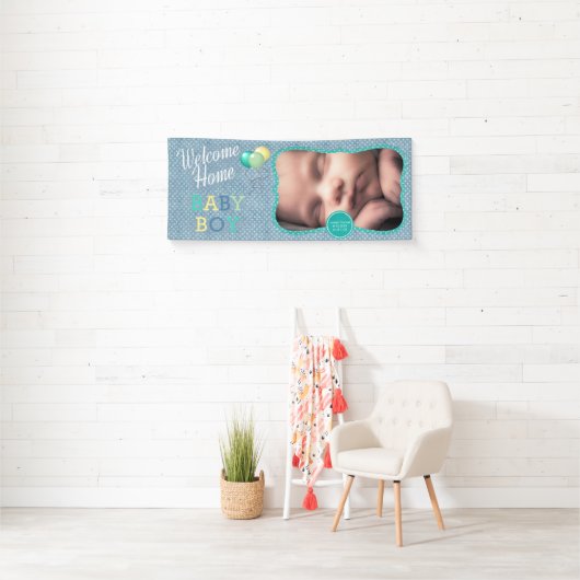 Welkom Baby Boy Polka Dots Spandoek (Insitu)