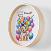 Welkom Baby Boy Puppy Hond en Ballonnen Ontwerp (Hoek)