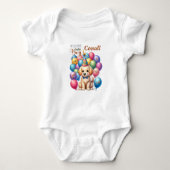 Welkom Baby Boy Puppy Hond en Ballonnen Ontwerp Romper (Voorkant)