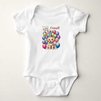 Welkom Baby Boy Puppy Hond en Ballonnen Ontwerp Romper
