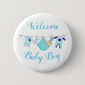 Welkom Baby Boy Ronde Button 5,7 Cm (Voorkant)