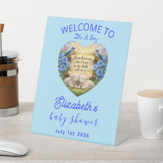 Welkom Baby Boy Shower Sokkel Bord Reclamebord Met Voetstuk
