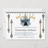 Welkom Baby Boy - Teepee en Arrows Kaart (Voorkant)