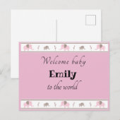 Welkom baby briefkaart (Voorkant / Achterkant)