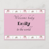 Welkom baby briefkaart (Voorkant)