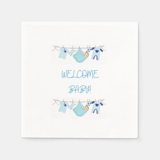 Welkom Baby Clothesline Napkins - Baby Boy Servet