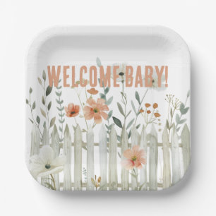 Welkom Baby Country Farm Bloemen Papier Bord