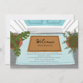 Welkom Baby Door Mat Blue Boy Baby shower Kaart (Voorkant)