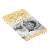 Welkom Baby Elegant Foto geboorteaankondiging Magneet (Rechterzijde)