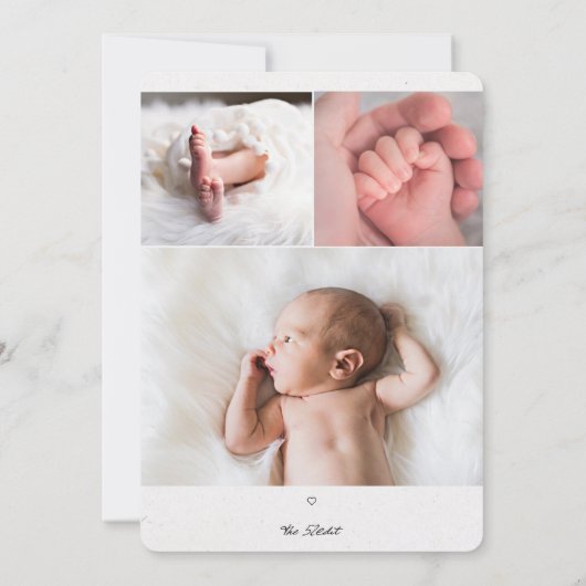 Welkom Baby Eucalyptus Greenery Monogram Geboorte Aankondiging (Achterkant)