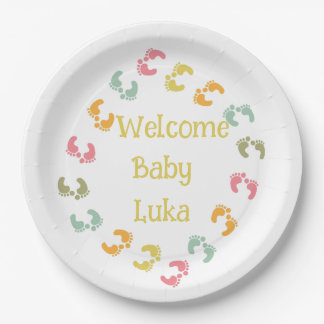 Welkom Baby Feet Personaliseer gunsttags Papieren Bordje
