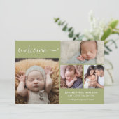 Welkom Baby Foto Collage Birth kondiging Aankondiging (Staand voorkant)