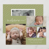 Welkom Baby Foto Collage Birth kondiging Aankondiging (Voorkant / Achterkant)