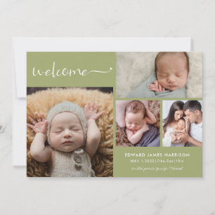 Welkom Baby Foto Collage Birth kondiging Aankondiging