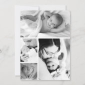 Welkom Baby Foto Collage Birth kondiging Aankondiging (Achterkant)