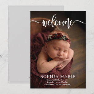 Welkom Baby Foto geboorteaankondigingen