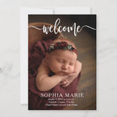 Welkom Baby Foto geboorteaankondigingen (Voorkant)