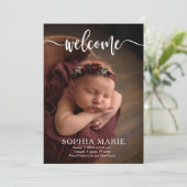 Welkom Baby Foto geboorteaankondigingen (Staand voorkant)