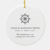 Welkom Baby Foto Keramisch Ornament (Achterkant)