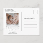 Welkom Baby Foto minimalistisch geboorte Aankondigingskaart (Achterkant)