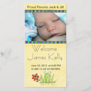 Welkom baby-fotokaart aankondiging
