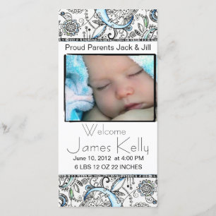 Welkom baby-fotokaart aankondiging
