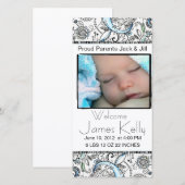 Welkom baby-fotokaart aankondiging (Voorkant / Achterkant)