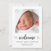 Welkom Baby Foto's geboorte Aankondiging (Voorkant)