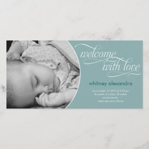 Welkom Baby geboorteaankondiging - blauw Aankondiging