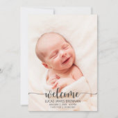 Welkom, Baby geboortedatum Fotokaart Aankondiging (Voorkant)