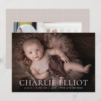 Welkom, Baby geboortefoto, jongen meisje Aankondiging