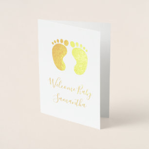 Welkom baby Gepersonaliseerde naam Folie Kaarten
