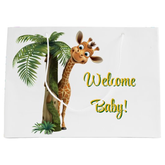 Welkom Baby Giraffe Groot Cadeauzakje (Voorkant)