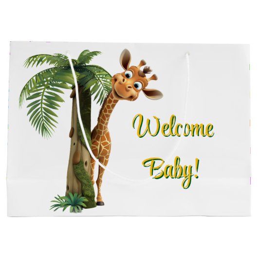Welkom Baby Giraffe Groot Cadeauzakje (Achterkant)