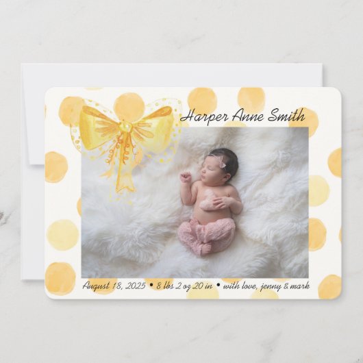 Welkom Baby Girl Aankondiging (Voorkant)