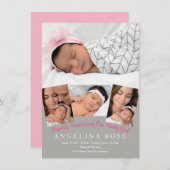 Welkom Baby Girl Aankondiging (Voorkant / Achterkant)