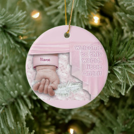 Welkom, Baby Girl (aanpasbaar) Keramisch Ornament