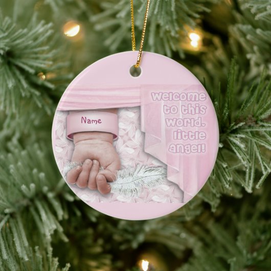 Welkom, Baby Girl (aanpasbaar) Keramisch Ornament (Boom)