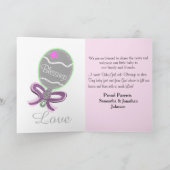 Welkom baby Girl Birth Stats Fotokaart Aankondiging (Binnen)