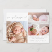Welkom Baby Girl Foto Collage Birth Aankondiging (Voorkant)