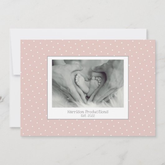 Welkom Baby Girl Foto Collage Birth Aankondiging (Achterkant)