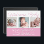 Welkom Baby Girl Newborn Foto roze Magnet<br><div class="desc">Welkom baby. Een  roze babymeisje fotopubliciteitsmagneet met mooie cursieve typografie boven je zoete neonfotocollage.</div>