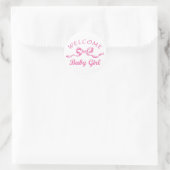 Welkom Baby Girl Ronde Sticker (Tas)