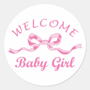 Welkom Baby Girl Ronde Sticker