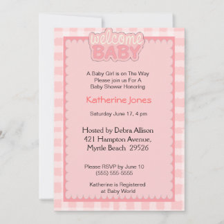 Welkom Baby Girl Shower-uitnodiging Kaart