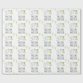 Welkom Baby | Groene winkel en voetafdruk Cadeaupapier (Vlak)