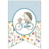 Welkom Baby Hedgehog Floral Bunting Flag - Blauw Vlaggetjes (Tweede vlag)